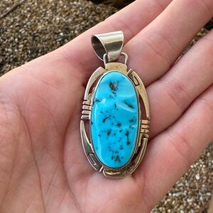 P Sanchez Sterling Silver Pendant with Turquoise